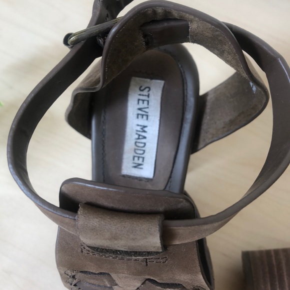 STEVE MADDEN Sandrina heels leather taupe/brown W8 - Picture 5 of 8